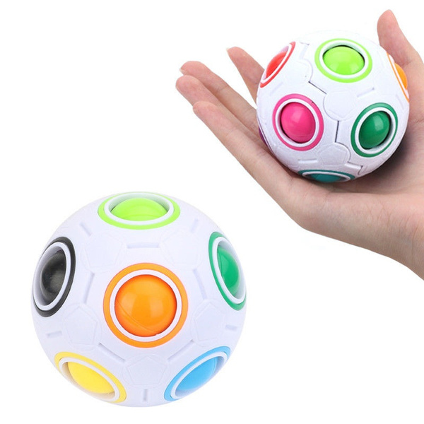 Mini Magic Rainbow Ball Football Fidget Λευκό